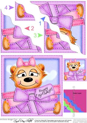 Mia Meerkat Birthday Wavy Corner Side Stacker Topper