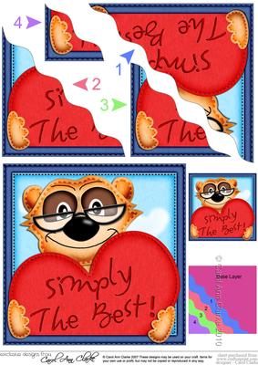Meerkat Love Wavy Corner Side Stacker Topper