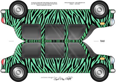 Large Dl Zebra Stripe Stretch Limo Shaped Card