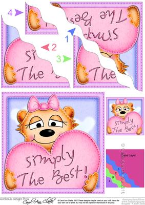 Mia Meerkat's Heart Wavy Corner Side Stacker Topper