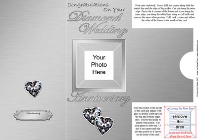 Add a Photo Diamond Wedding Anniversary with Easy Fold Frame