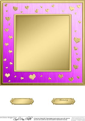 8 x 8 Metallic Romantic Hearts Plain Card Base