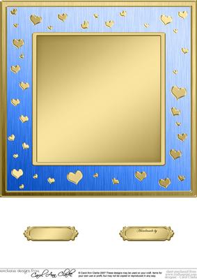 8 x 8 Metallic Romantic Hearts Plain Card Base