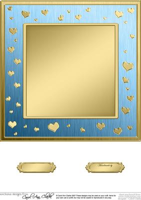 8 x 8 Metallic Romantic Hearts Plain Card Base