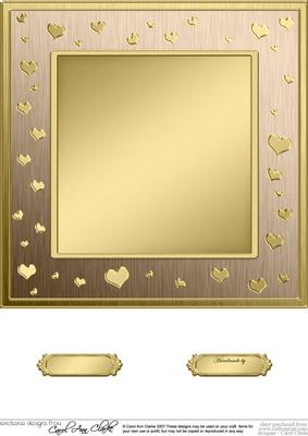 8 x 8 Metallic Romantic Hearts Plain Card Base
