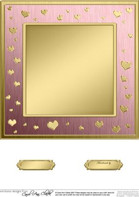 8 x 8 Metallic Romantic Hearts Plain Card Base