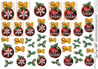 Chistmas Baubles Decoupage