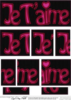 Dl Je T'aime Felties Side Stacker Topper