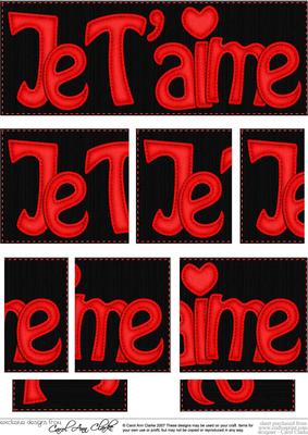 Dl Je T'aime Felties Side Stacker Topper