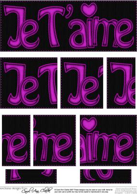 Dl Je T'aime Felties Side Stacker Topper
