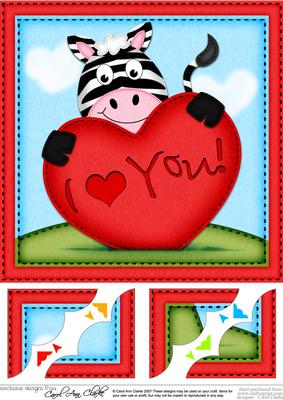 8 x 8 Debra Zebra Love Scalloped Corner Topper