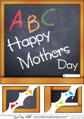 8 x 8 Mothers Day Blackboard Scalloped Corner Topper