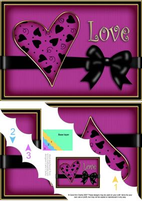A5 Love Heart Scallop Corner Side Stacker