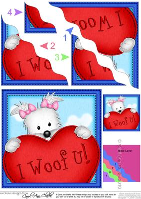Jess Westie Dog's Heart Wavy Corner Side Stacker