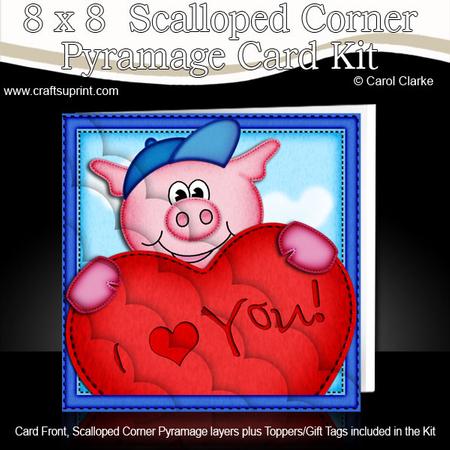 8 x 8 Ziggy Piggy's Heart Kit with Scalloped Corners