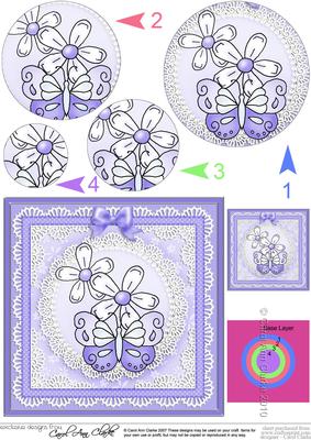 Fluttery Butterfly Circle Pyramage Topper