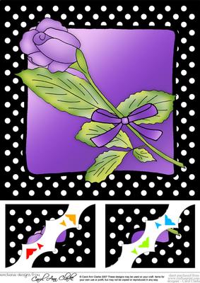 8 x 8 Single Rose Scalloped Corner Topper