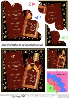 Birthday Whisky Shell Edged Corner Side Stacker