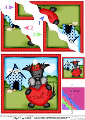 Hamish Scottie Dog's Heart Wavy Corner Side Stacker Topper