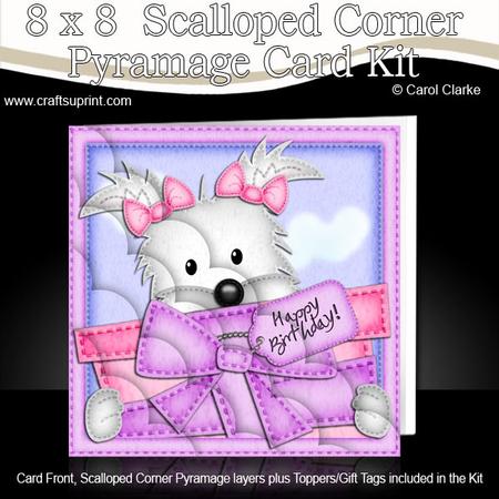 8 x 8 Jess the Westie's Present Kit with Scalloped Corners