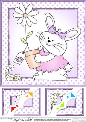 8 x 8 Little Bunny Scalloped Corner Topper