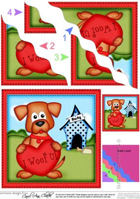 Rusty the Dog's Heart Wavy Corner Side Stacker Topper