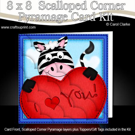 8 x 8 Debra Zebra's Heart Kit with Scalloped Corners