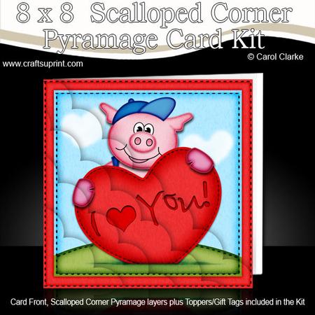 8 x 8 Ziggy Piggy's Heart Kit with Scalloped Corners