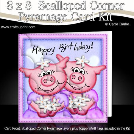 8 x 8 Zoe and Isa Piggies Kit with Scalloped Corners