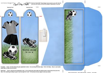 Football Sport Bookmark Card N Envelope