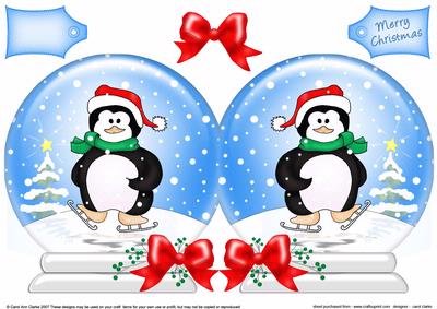 Xmas Skating Penguin Snow Globe