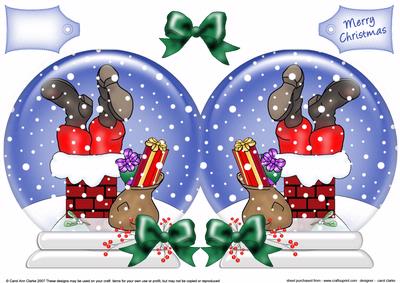 Xmas Santa's Stuck! Snow Globe