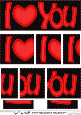Dl I Love You Felties Side Stacker Topper