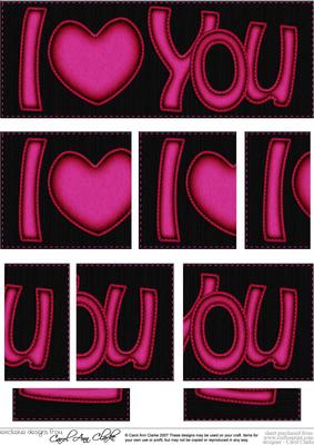 Dl I Love You Felties Side Stacker Topper