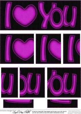 Dl I Love You Felties Side Stacker Topper
