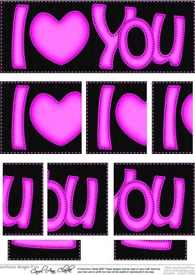 Dl I Love You Felties Side Stacker Topper