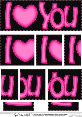 Dl I Love You Felties Side Stacker Topper