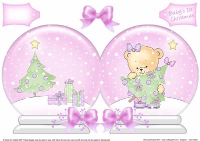 Baby Girl's 1st Christmas Snow Globe