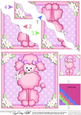 Bon Bon the Poodle's Flower Wavy Corner Side Stacker Topper