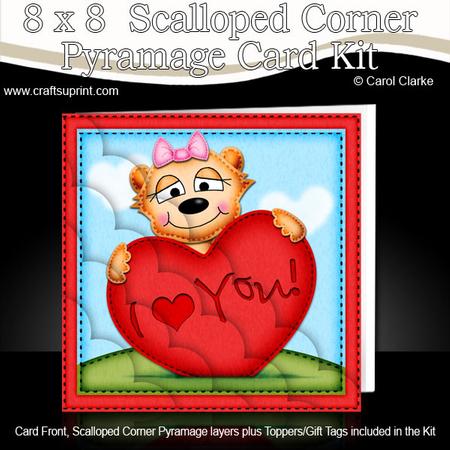 8 x 8 Mia Meerkat's Heart Scalloped Corner Kit