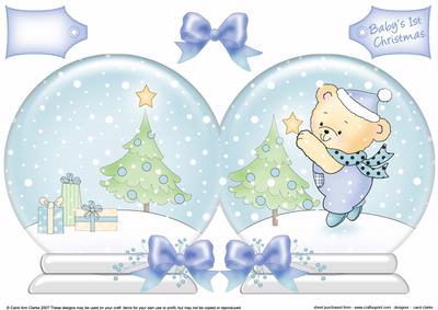 Baby Boy's 1st Christmas Snow Globe