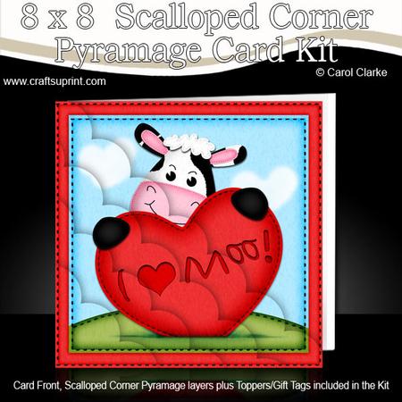 8 x 8 Milly Moo Cow's Heart Scalloped Corner Kit