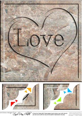 8 x 8 Love Set in Stone Scalloped Corner Topper