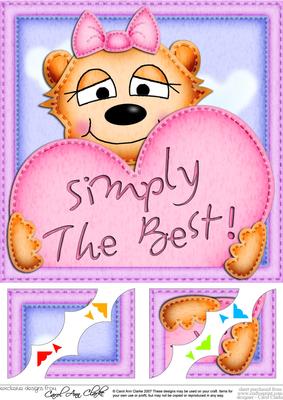 8 x 8 Mia Meerkat's Heart Scalloped Corner Topper
