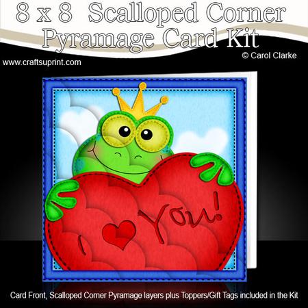 8 x 8 Freddy Frog's Heart Kit with Scalloped Corners