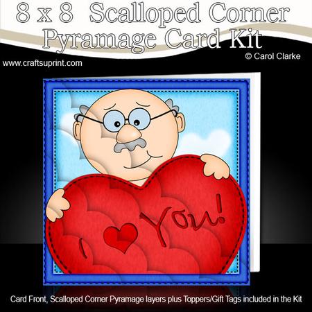 8 x 8 Bert's Heart Kit with Scalloped Corners
