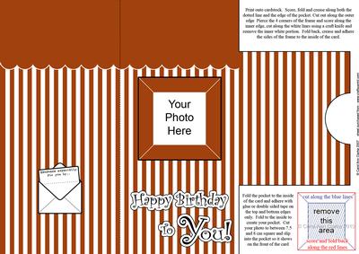 Add a Photo Birthday Stripes Card with Easy Fold Frame