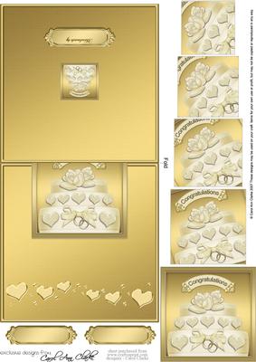 Wedding Cake - No-Hole Easy Over the Edge Card & Spiral Pyramid Topper