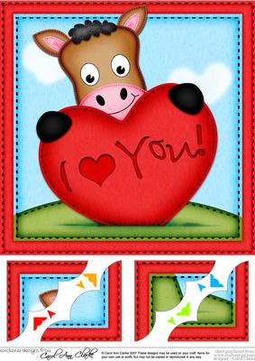 8 x 8 Gi Gi the Horse's Heart Love Scalloped Corner Topper