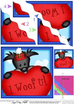 Hamish Scottie Dog's Heart Wavy Corner Side Stacker